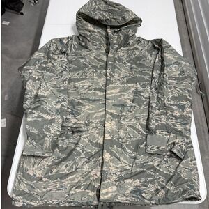 ORC Industries Rainsuit Parka Mens Medium Camo Excellent ABU Tiger Stripe Hooded